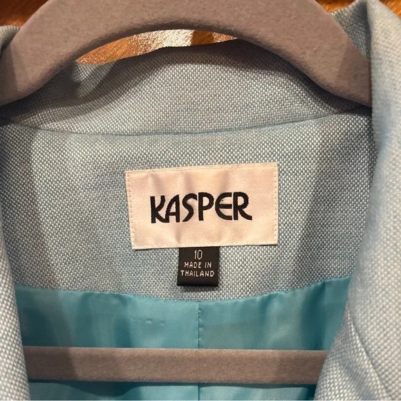 Kasper Blue Women's Skirt and Blazer Suit Set - Picture 6 of 10